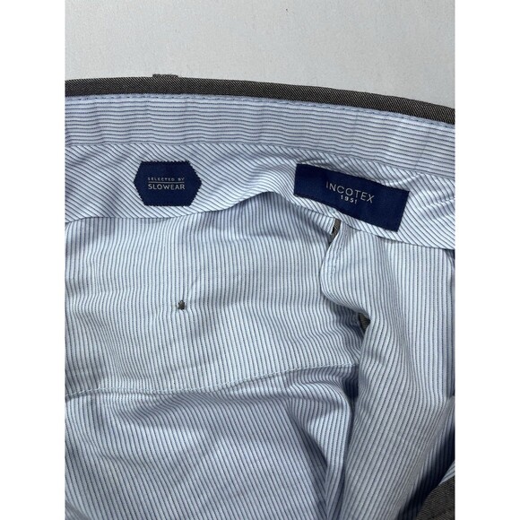 INCOTEX Slowear Super 100's Wool Trousers Pants Gray Brown 36x31 - Picture 5 of 8